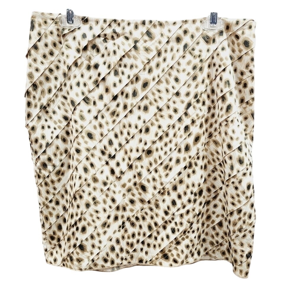 NWT‎ Ann Taylor Leopard Print Tiered Ruffle Skirt Tan Black Size 10